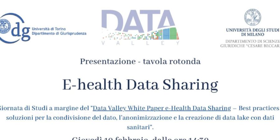 Evento di presentazione “E-health Data Sharing” – 10 febbraio 2022